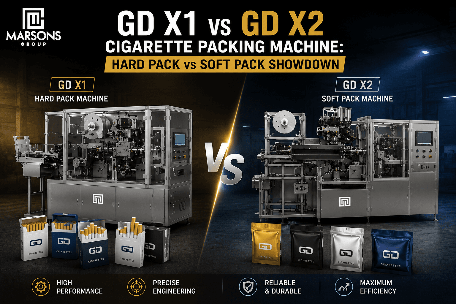 GD X1 vs GD X2 Cigarette Packing Machine: Hard Pack vs Soft Pack Showdown